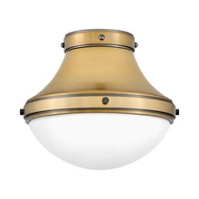 Load image into Gallery viewer, Oliver Flush Mount Ceiling Light in Heritage Brass (Small).
