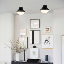 Load image into Gallery viewer, Oliver Flush Mount Ceiling Light in living room.
