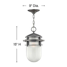 Load image into Gallery viewer, Reef Outdoor Pendant Light - line drawing.
