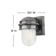 Load image into Gallery viewer, Reef Outdoor Wall Light - line drawing.
