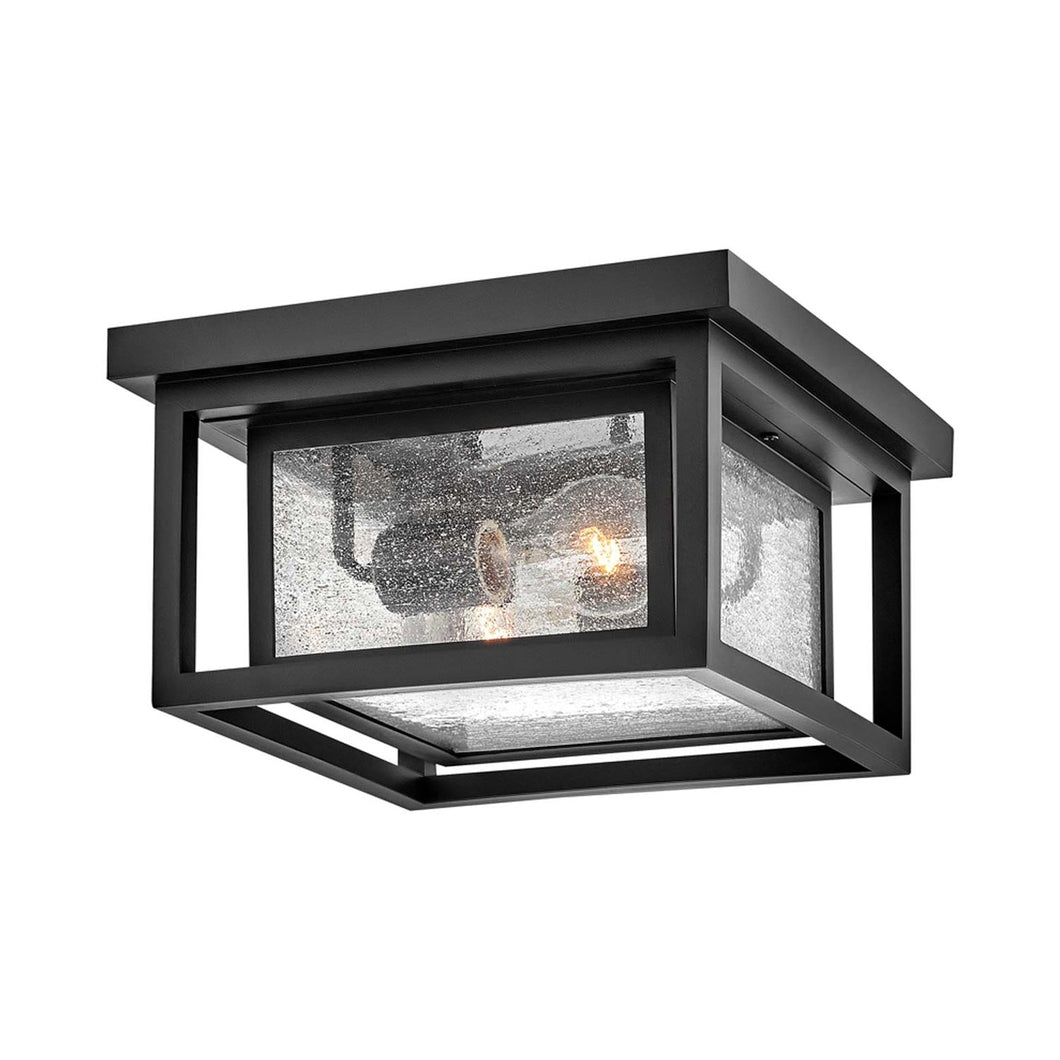 Republic Outdoor Flush Mount Ceiling Light in Black.