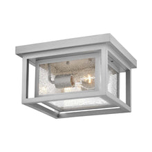 Load image into Gallery viewer, Republic Outdoor Flush Mount Ceiling Light in Satin Nickel.
