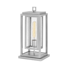 Load image into Gallery viewer, Republic Outdoor Pier Mount Light in Satin Nickel (Bulb Not Included).
