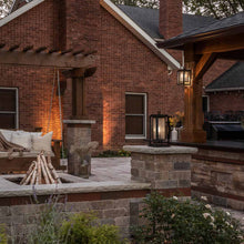 Load image into Gallery viewer, Republic Outdoor Wall Light in Outside Area.
