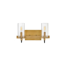 Load image into Gallery viewer, Ryden Bath Vanity Light in Heritage Brass (2-Light).
