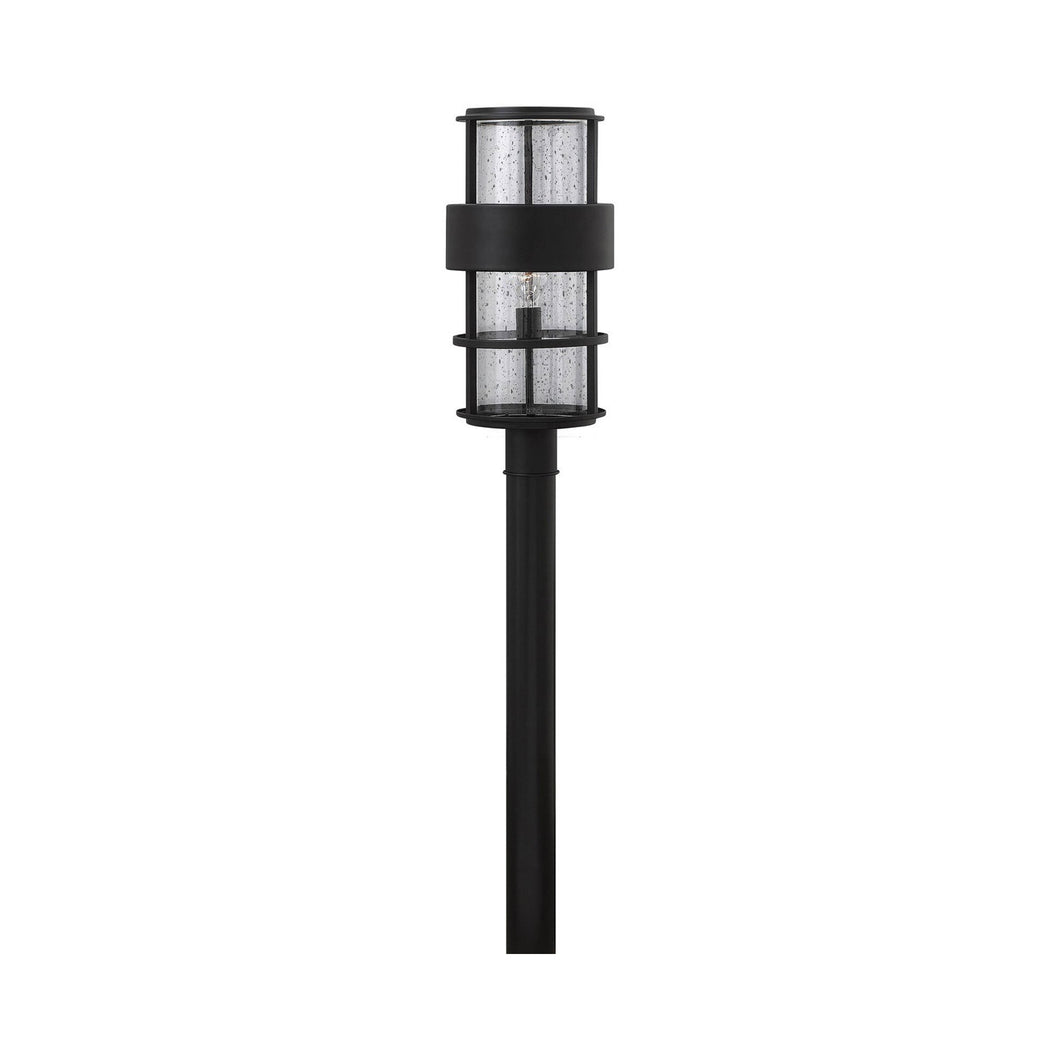 Saturn Outside Area Post Light in Satin Black.