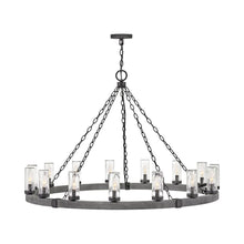 Load image into Gallery viewer, Sawyer Outdoor Chandelier in Aged Zinc (15-Light).
