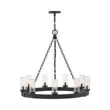 Load image into Gallery viewer, Sawyer Outdoor Chandelier in Black (9-Light).
