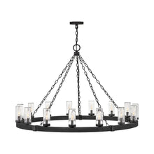 Load image into Gallery viewer, Sawyer Outdoor Chandelier in Black (15-Light).
