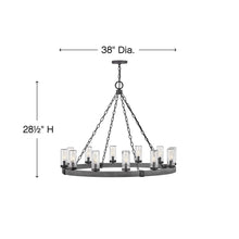 Load image into Gallery viewer, Sawyer Outdoor Chandelier - line drawing.

