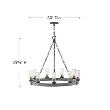 Load image into Gallery viewer, Sawyer Outdoor Chandelier - line drawing.
