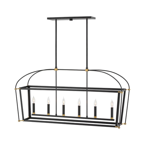 Selby Linear Chandelier in Black.