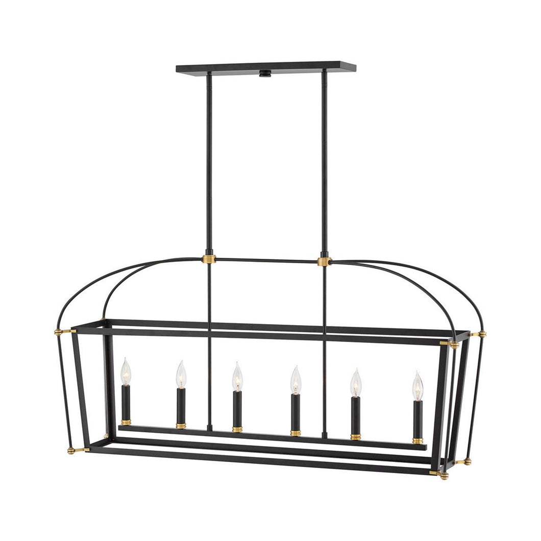 Selby Linear Chandelier in Black.