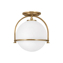 Load image into Gallery viewer, Somerset Semi Flush Mount Ceiling Light in Heritage Brass.
