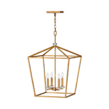 Load image into Gallery viewer, Stinson Chandelier in Large/Distressed Brass.

