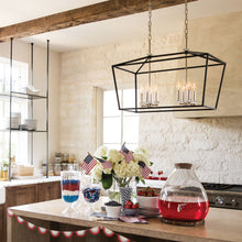 Load image into Gallery viewer, Stinson Linear Pendant Light in dining room.
