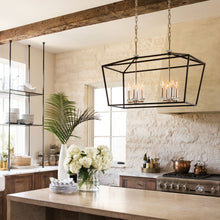 Load image into Gallery viewer, Stinson Linear Pendant Light in dining room.
