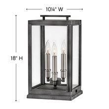 Load image into Gallery viewer, Sutcliffe Outdoor Pier Mount Light - line drawing.
