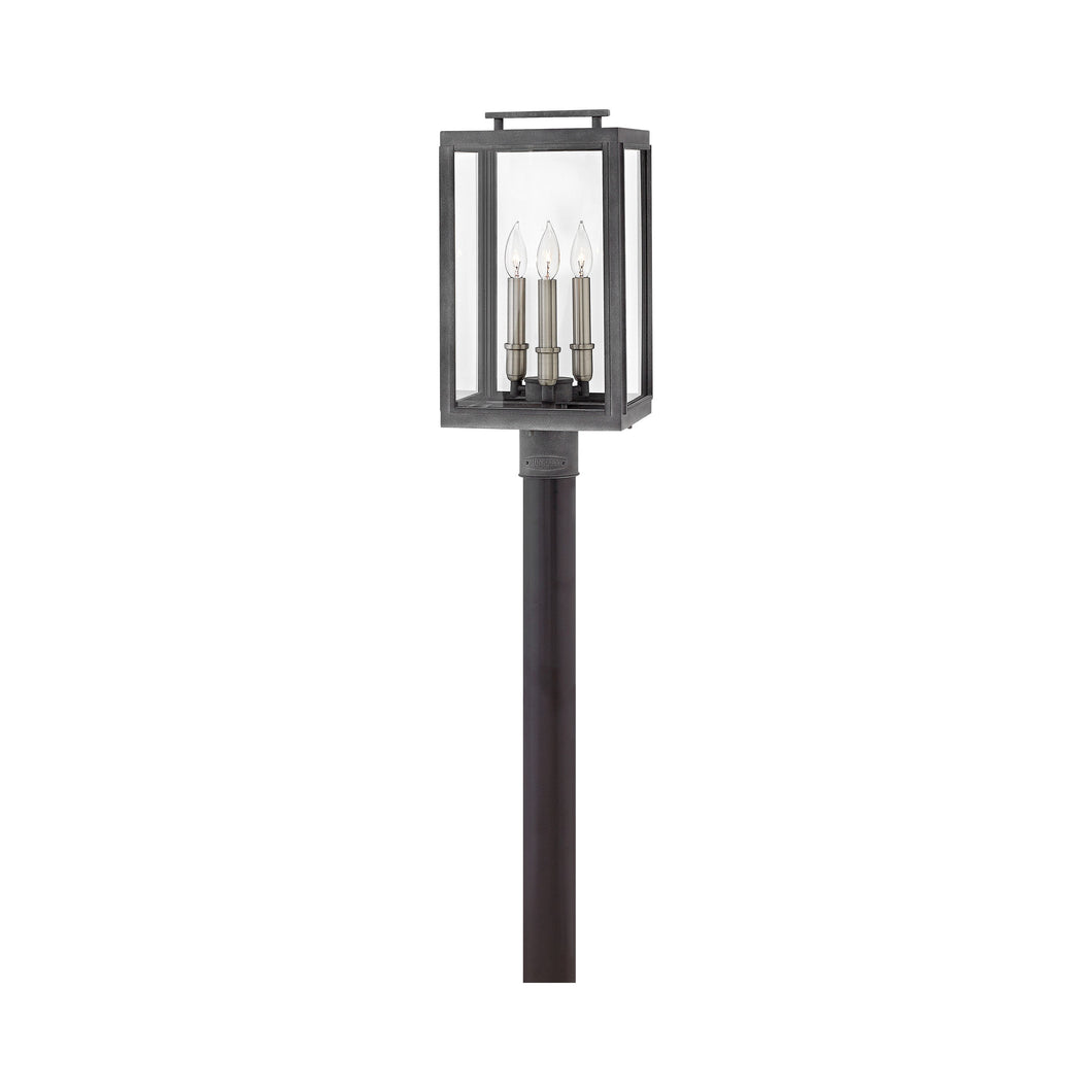 Sutcliffe Outside Area Post Light in Aged Zinc.