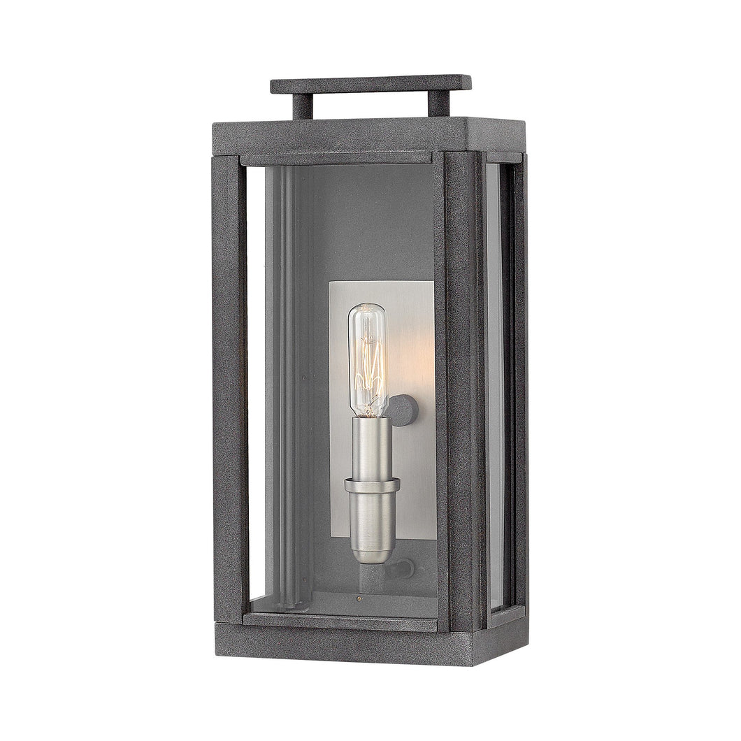 Sutcliffe Outdoor Wall Light in Aged Zinc (1-Light).
