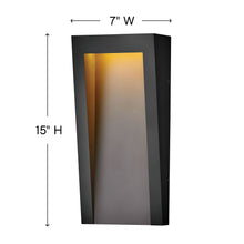 Load image into Gallery viewer, Taper Outdoor LED Wall Light - line drawing.
