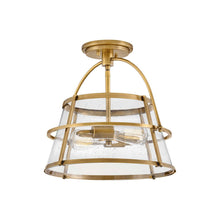 Load image into Gallery viewer, Tournon Semi Flush Mount Ceiling Light in Heritage Brass/Brass.
