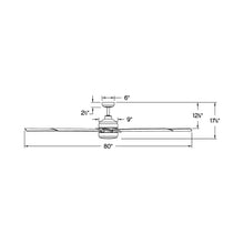 Load image into Gallery viewer, Turbine LED Ceiling Fan - line drawing.
