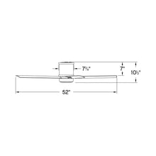 Load image into Gallery viewer, Vail LED Flush Mount Ceiling Fan - line drawing.
