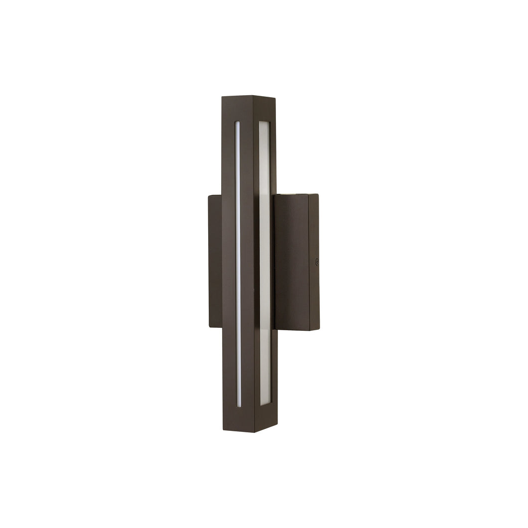 Vue Outdoor LED Wall Light in Small/Bronze.
