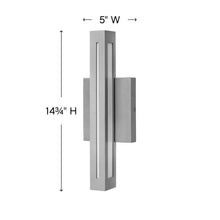 Load image into Gallery viewer, Vue Outdoor LED Wall Light - line drawing.
