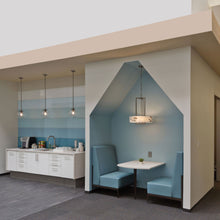 Load image into Gallery viewer, Warby Pendant Light in Exhibition.
