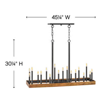 Load image into Gallery viewer, Wells Linear Pendant Lightin in line drawing.
