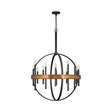 Load image into Gallery viewer, Wells Orb Chandelier in Weathered Brass.
