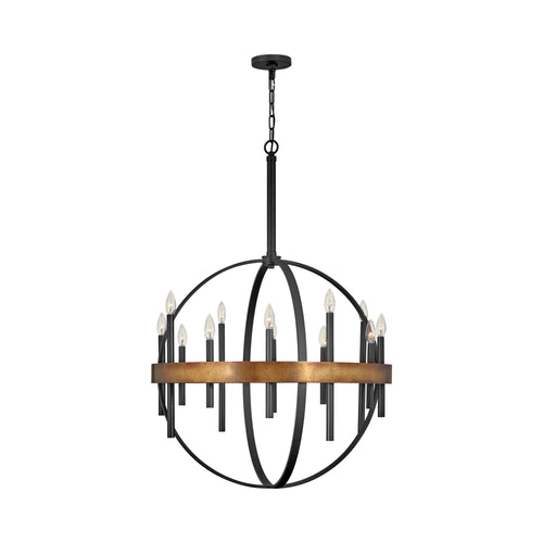 Wells Orb Chandelier in Weathered Brass.
