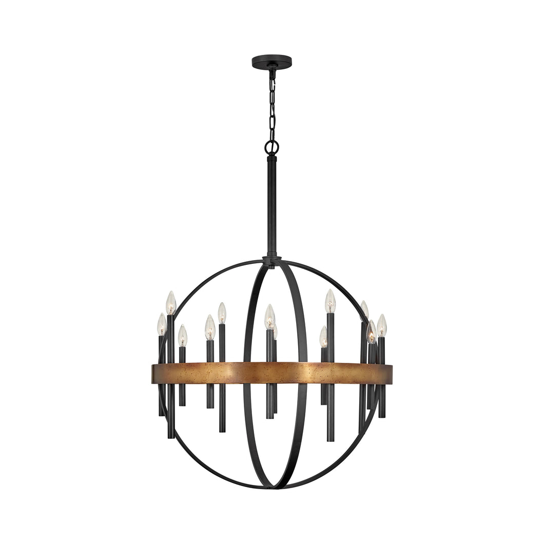 Wells Orb Chandelier in Weathered Brass.