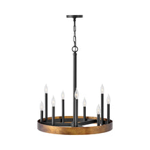 Load image into Gallery viewer, Wells Round Chandelier in Weathered Brass.
