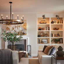 Load image into Gallery viewer, Wells Round Chandelier in living room.
