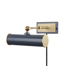 Load image into Gallery viewer, Holly Picture Light in Aged Brass / Navy (1-Light).
