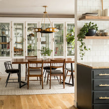 Load image into Gallery viewer, Hopper Chandelier in dining room.
