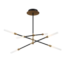 Load image into Gallery viewer, Houdini LED Pendant Light in Black Aged Brass (6-Light).

