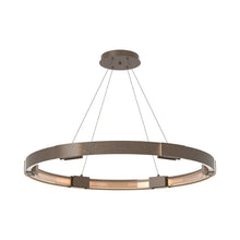 Load image into Gallery viewer, Aura LED Pendant Light in Bronze/Clear Glass.
