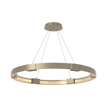 Load image into Gallery viewer, Aura LED Pendant Light in Soft Gold/Clear Glass.
