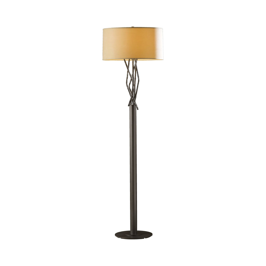 Brindille Floor Lamp in Dark Smoke/Doeskin Suede.