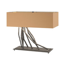 Load image into Gallery viewer, Brindille Table Lamp in Natural Iron/Doeskin Suede.
