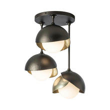 Load image into Gallery viewer, Brooklyn 3-Light Double Shade Semi Flush Mount Ceiling Light.
