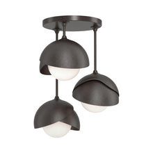 Load image into Gallery viewer, Brooklyn 3-Light Double Shade Semi Flush Mount Ceiling Light in Oil Rubbed Bronze/Oil Rubbed Bronze.
