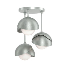 Load image into Gallery viewer, Brooklyn 3-Light Double Shade Semi Flush Mount Ceiling Light in Vintage Platinum/Vintage Platinum.
