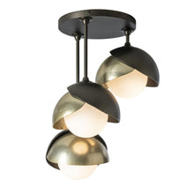 Load image into Gallery viewer, Brooklyn 3-Light Double Shade Semi Flush Mount Ceiling Light in Detail.
