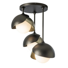 Load image into Gallery viewer, Brooklyn 3-Light Double Shade Semi Flush Mount Ceiling Light in Detail.
