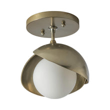 Load image into Gallery viewer, Brooklyn Semi Flush Mount Ceiling Light in Soft Gold/Modern Brass.
